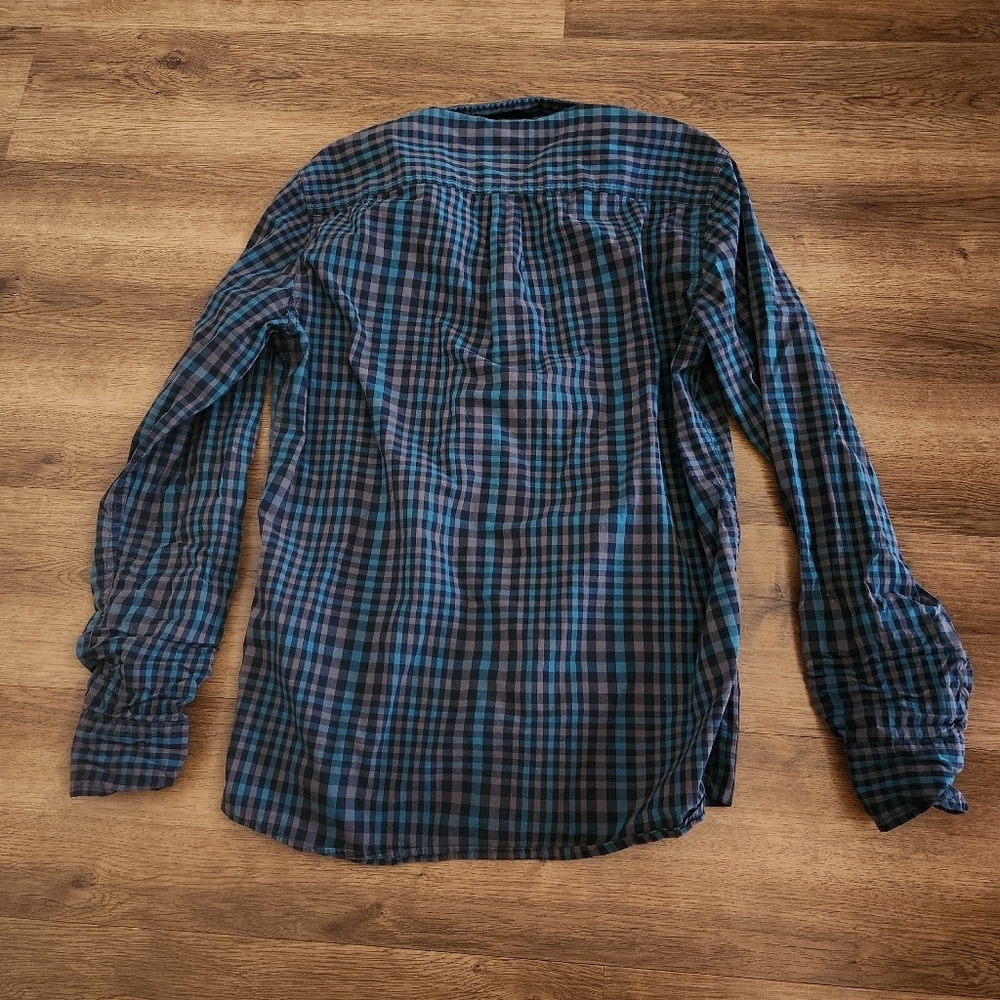 Bixby Nomad Gingham Slim Button Up Size Medium Tall - Picture 2 of 6